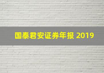 国泰君安证券年报 2019